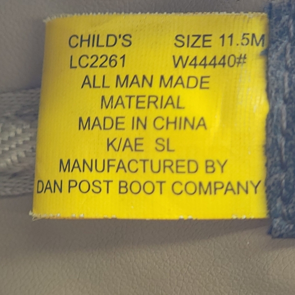 Laredo Boys' Collared Western Cowboy Boots Square Toe Size 11.5 Kids LC2261 - Picture 7 of 7